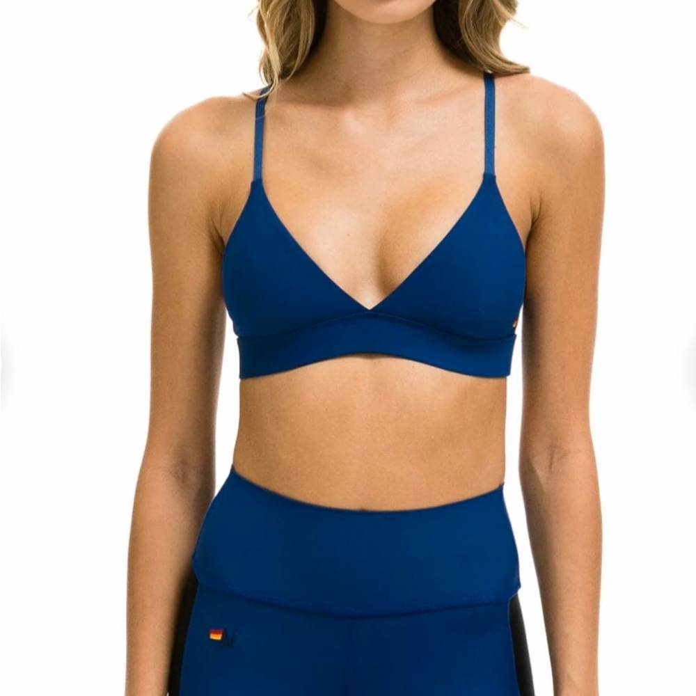 AVIATOR NATION Triangle Adjustable Sports Bra Royal Blue - Picture 2 of 14